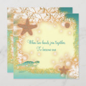 Vintages elegantes Partythema der Strandhochzeit Einladung (Vorne/Hinten)