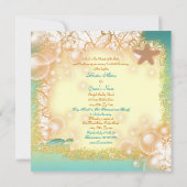 Vintages elegantes Partythema der Strandhochzeit Einladung (Rückseite)