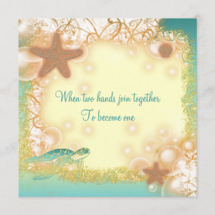 Vintages elegantes Partythema der Strandhochzeit Einladung