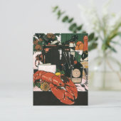 Vintages Elegantes Restaurant Einladung Postkarte (Stehend Vorderseite)