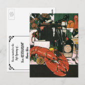 Vintages Elegantes Restaurant Einladung Postkarte (Vorne/Hinten)