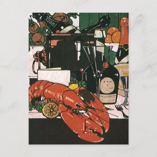 Vintages Elegantes Restaurant Einladung Postkarte (Vorderseite)