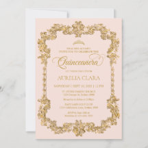 Vintages Elegantes Rosa Gold Tiara Quinceanera