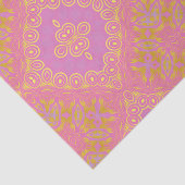 Vintages elegantes rosa Lila-gelbes Muster Seidenpapier (Ausschnitt)