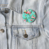 Vintages elegantes rosa rosa Rosenmuster Button (Beispiel)