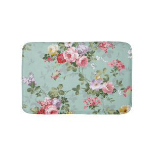 Vintages elegantes rosa Rote Rosen-Muster Badematte