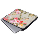 Vintages elegantes rosa Rote Rosen Muster Notebook Laptopschutzhülle (Vorne Knopf)