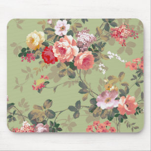Vintages elegantes rosarotes gelbes Rosen-Muster Mousepad