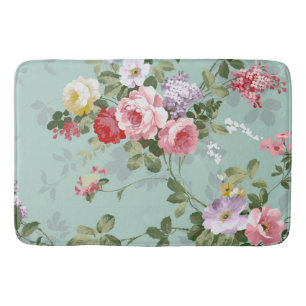 Vintages elegantes rosarotes Rosen-Muster Badematte