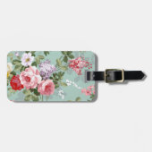Vintages elegantes rosarotes Rosen-Muster Gepäckanhänger (Vorderseite horizontal)
