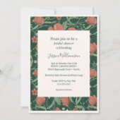 Vintages elegantes rustikales Brautparty mit grüne Einladung (Vorderseite)