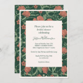 Vintages elegantes rustikales Brautparty mit grüne Einladung (Vorne/Hinten)