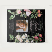 Vintages elegantes Schwarz-Reifen-Beileid Foto Wandteppich (Vorderseite (Horizontal))