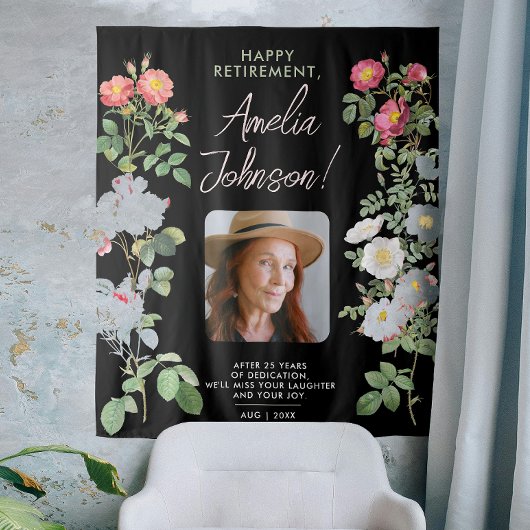 Vintages elegantes Schwarz-Reifen-Beileid Foto Wandteppich