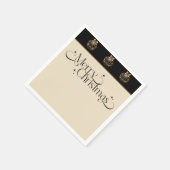 Vintages elegantes Schwarzes und Gold Weihnachten Serviette (Ecke)