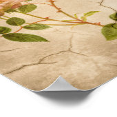 Vintages elegantes Shabby Chic Rosenblass Poster (Ecke)