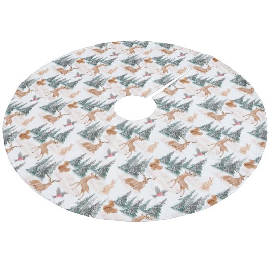 Vintages, elegantes Weihnachtsbaumtier Fleece Weihnachtsbaumdecke (Schrägansicht)