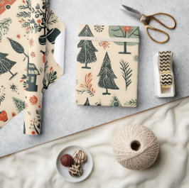 Vintages elegantes Weihnachtsmuster-Papier Geschenkpapier