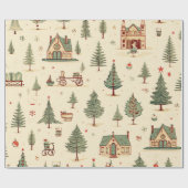 Vintages elegantes Weihnachtsmuster-Papier Geschenkpapier (Flach)