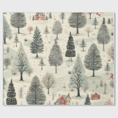 Vintages elegantes Weihnachtsmuster-Papier Geschenkpapier (Flach)