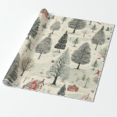 Vintages elegantes Weihnachtsmuster-Papier Geschenkpapier (Ungerollt)