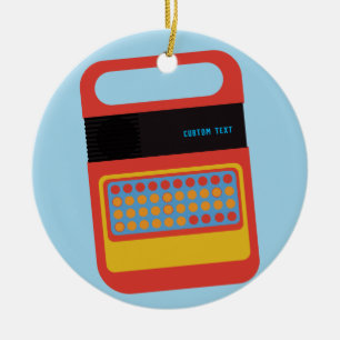 Vintages elektronisches Sprechen und Rechtschreibu Keramik Ornament