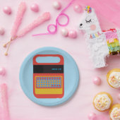 Vintages elektronisches Sprechen und Schreibzeug Pappteller (Party)