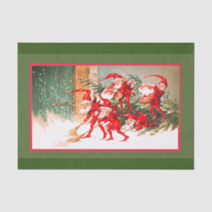 Vintages Elf-Weihnachtsbuch Seidenpapier