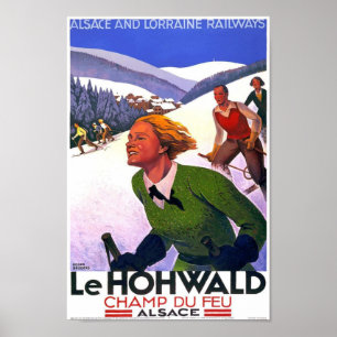Vintages Elsass Ski Travel Poster