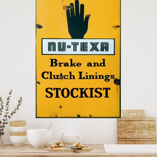 Vintages Emailunterschreiben. Poster (Küche)