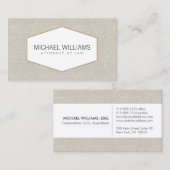 Vintages Emblem auf Tan Linen (Imitate) Visitenkarte (Vorne/Hinten)