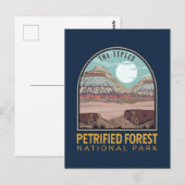 Vintages Emblem des versteinerten Waldnationalpark Postkarte (Vorne/Hinten)