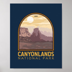 Vintages Emblem im Canyonlands-Nationalpark Poster