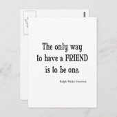 Vintages Emerson Inspiration Freundschaftsangebot Postkarte (Vorne/Hinten)