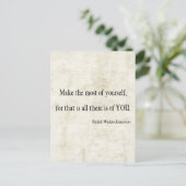 Vintages Emerson Inspiration Zitat Postkarte (Stehend Vorderseite)