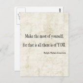 Vintages Emerson Inspiration Zitat Postkarte (Vorne/Hinten)