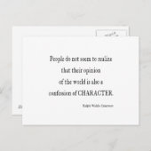 Vintages Emerson Inspirational Character Quote Postkarte (Vorne/Hinten)