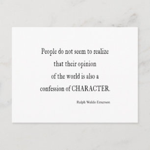 Vintages Emerson Inspirational Character Quote Postkarte
