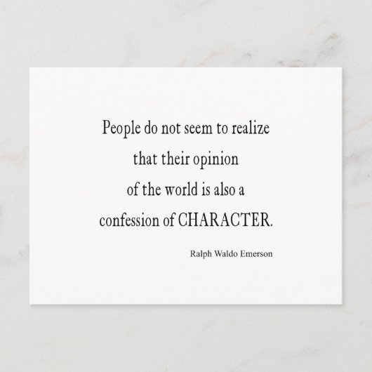 Vintages Emerson Inspirational Character Quote Postkarte (Vorderseite)