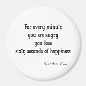 Vintages Emerson Inspirational Happy Zitat Magnet (Vorne)