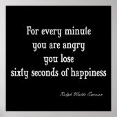 Vintages Emerson Inspirational Happy Zitat Poster (Vorne)