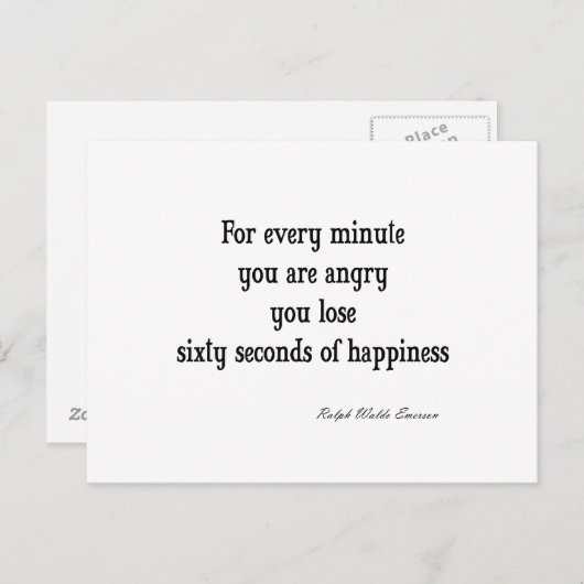 Vintages Emerson Inspirational Happy Zitat Postkarte (Vorne/Hinten)