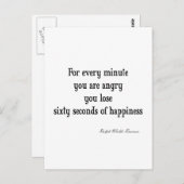 Vintages Emerson Inspirational Happy Zitat Postkarte (Vorne/Hinten)