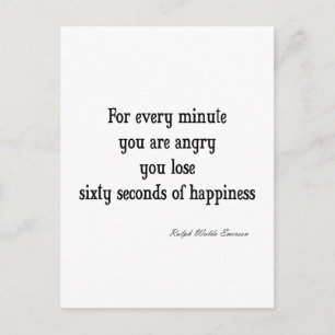 Vintages Emerson Inspirational Happy Zitat Postkarte