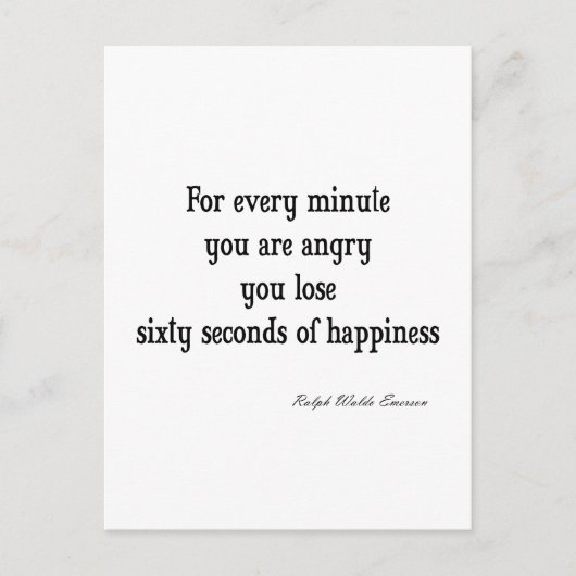 Vintages Emerson Inspirational Happy Zitat Postkarte (Vorderseite)