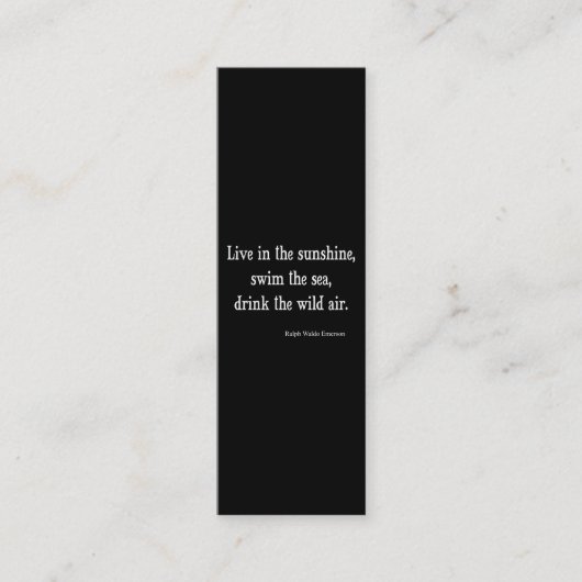 Vintages Emerson leben im Sonnenschein-Zitat Mini Visitenkarte (Vorderseite)