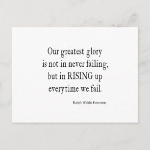 Vintages Emerson Overcoming Failure Zitat Postkarte