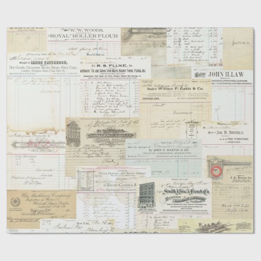 Vintages Empfangs-Collagen-Papier Geschenkpapier (Flach)