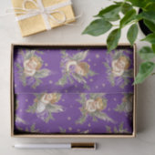 Vintages Engelmuster lila Seidenpapier (Geschenk)