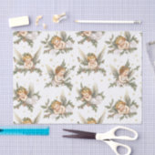 Vintages Engelmuster weiß Seidenpapier (Handwerk)